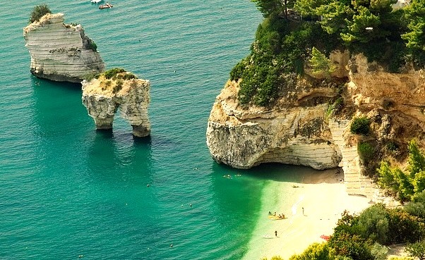 Baia delle Zagare beach is situated in Gargano, region of Apulia, Italy - in a wonderful bay on a stretch of land where the high rises overlooking the sea coast...