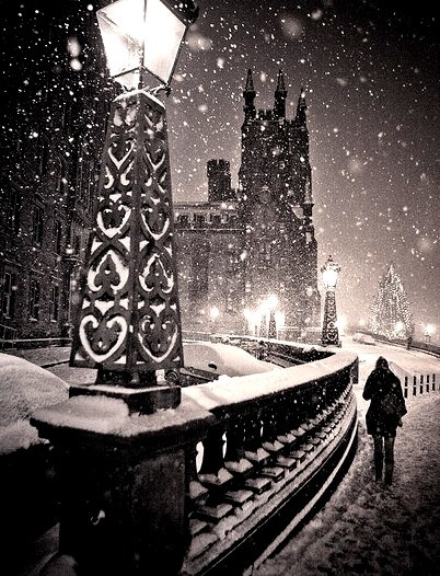 Snowy Night, Edinburgh, Scotland