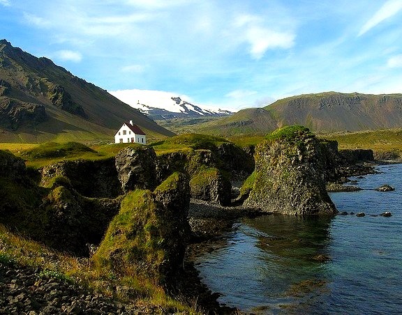 by Sandro Mancuso on Flickr.Arnarstapi is a fishing hamlet at the foot of the low Mt. Stapafell on the southern side of the Snaefellsnes peninsula, Iceland.