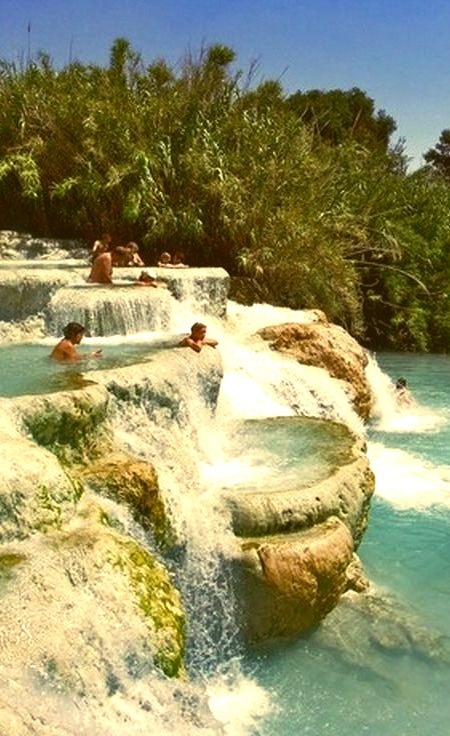 Hot water pools of Saturnia in Tuscany, Italy