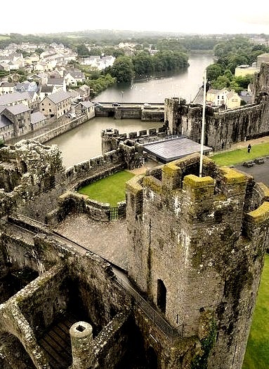 View from the towers of Pembroke Castle / Wales