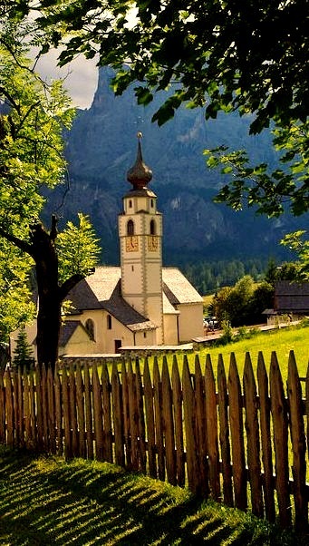 The alpine village of Colfosco, Val Badia / Italy